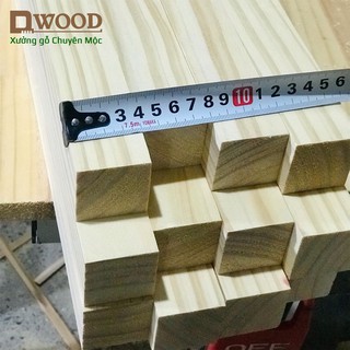 Thanh gỗ thông Dwood vuông đã xử lý làm chân bàn, chân ghế - Vuông 4cm - Dài 45cm