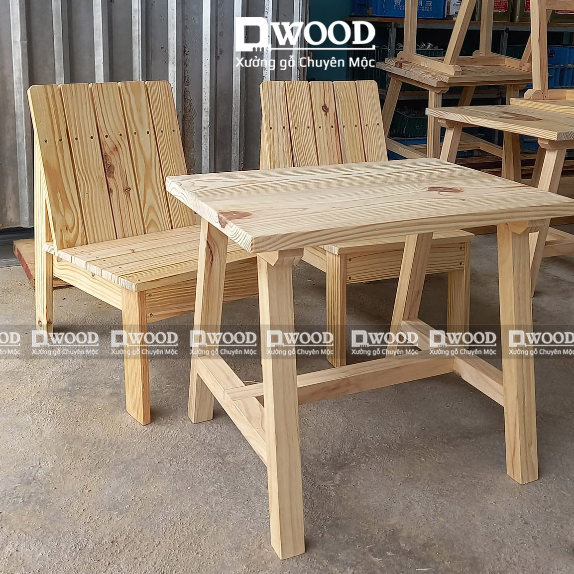 Bộ ghế quán ăn gỗ thông Dwood